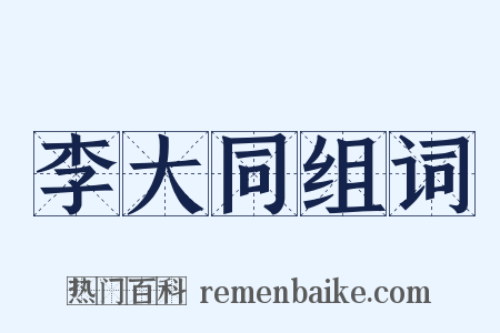 李大同组词是什么意思的图片